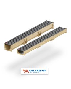 Afvoergeul ACO EUROLINE 100 antraciet - 1 m met antraciet gelakt rooster (verzinkt staal)