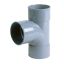 PVC - d 075 - T-stuk BENOR grijs - 87° 3xM