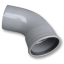 PVC - d 125 - bocht BENOR grijs - 67° m/s