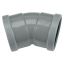 PVC - d 160 - bocht BENOR grijs - 30° m/m