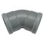 PVC - d 200 - bocht BENOR grijs - 45° m/m
