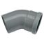 PVC - d 200 - bocht BENOR grijs - 45° m/s