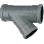 PVC - d 200 - T-stuk BENOR grijs - 45° 3xM
