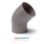 PVC RWA bocht grijs 45° - d 080