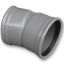 PVC - d 125 - bocht BENOR grijs - 15° m/m