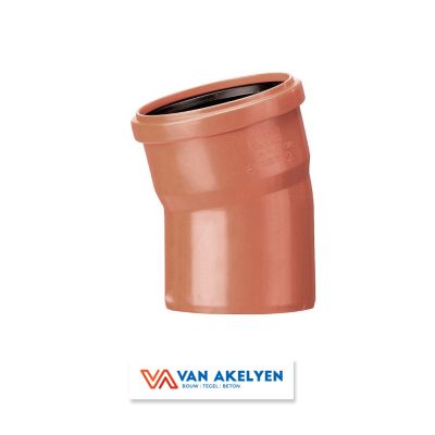PVC - d 160 roodbruin - bocht 15° m/s BENOR 