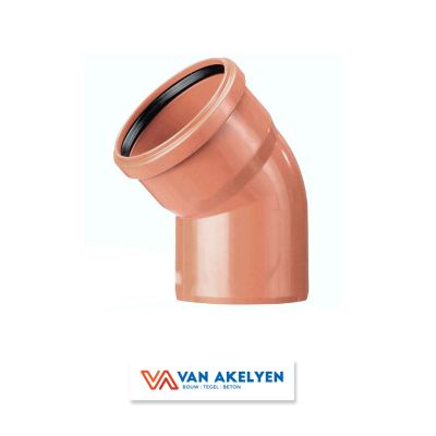 PVC - d 160 roodbruin - bocht 45° m/s BENOR 