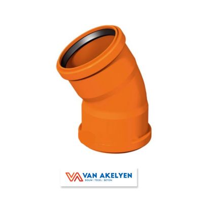 PVC - d 160 roodbruin - bocht 30° m/m BENOR 
