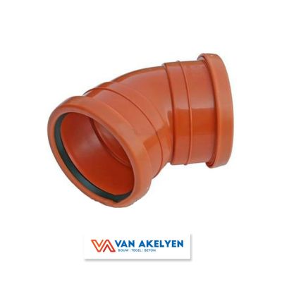 PVC - d 160 roodbruin - bocht 45° m/m BENOR 
