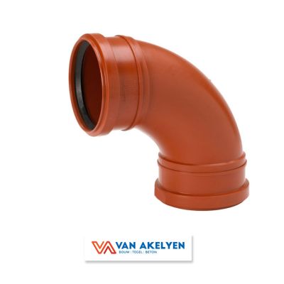 PVC - d 160 roodbruin - bocht 88° m/m BENOR 
