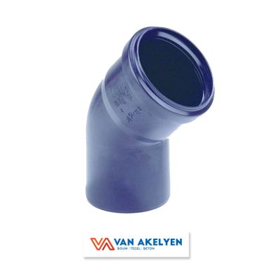 PP d. 90 - bocht 45° m/s zwart 