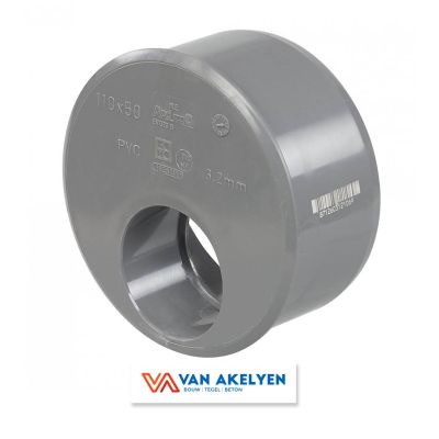 PVC - reductie 110/50 concentrisch - grijs voor in (afgezaagde) BENOR-buis