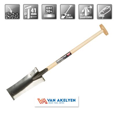 Polet - artnr 101384 - prof.grondw.spade 380/140/3 t-st 85cm