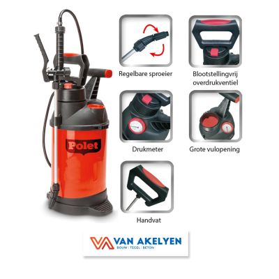 Polet - artnr 747405 - druksproeier 5l viton dichtingen