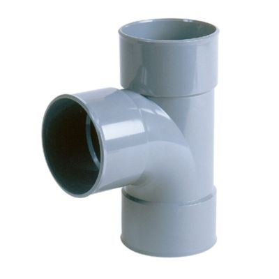 PVC - d 075 - T-stuk BENOR grijs - 87° 3xM 