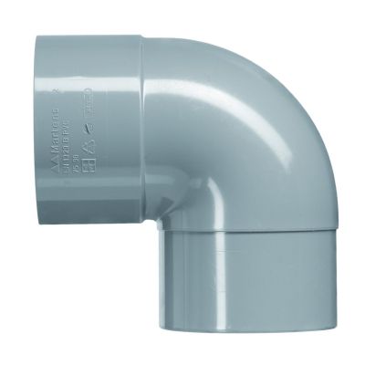PVC - d 032 - bocht BENOR grijs - 88° m/s 