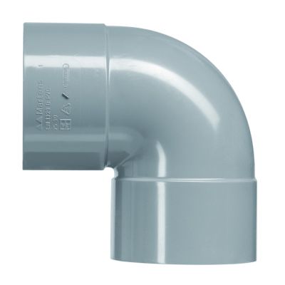 PVC - d 032 - bocht BENOR grijs - 88° m/m 