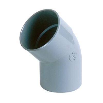 PVC - d 090 - bocht BENOR grijs - 45° m/s 