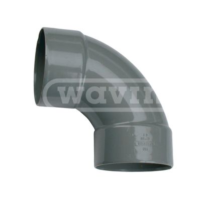 PVC - d 090 - bocht BENOR grijs - 88° m/m 