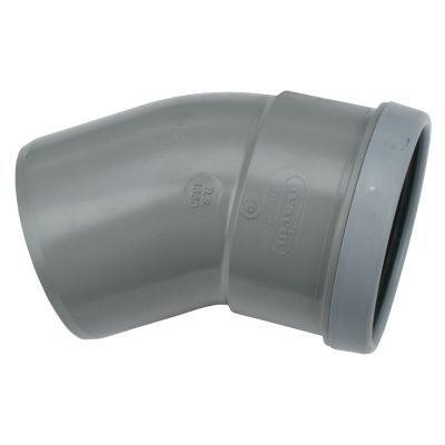 PVC - d 160 - bocht BENOR grijs - 30° m/s 
