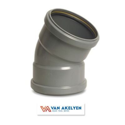 PVC - d 200 - bocht BENOR grijs - 30° m/m 