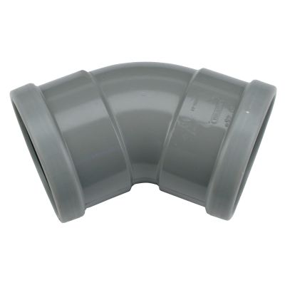 PVC - d 200 - bocht BENOR grijs - 45° m/m 