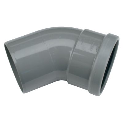 PVC - d 200 - bocht BENOR grijs - 45° m/s 