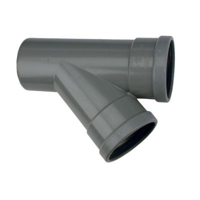 PVC - d 315 - T-stuk BENOR grijs - 45° 2xM/S 