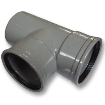 PVC - d 315 - T-stuk BENOR grijs - 88° 2xM/S 