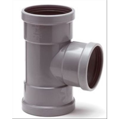 PVC - d 400 - T-stuk BENOR grijs - 88° 3xM 