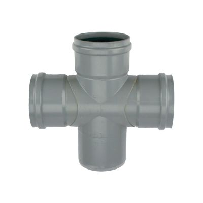 PVC - d 160 - T dubbel BENOR grijs 90° 