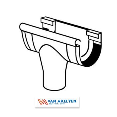 Dakgoot pvc S125 spruitstuk midden - bruin 