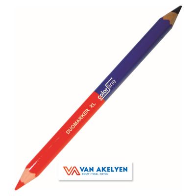 Prof Praxis - DUO MARKER "type PRO 400 XL" 50% ro od / 50% blauw - Ø 12 mm x 17,5 cm - per 10 stuks