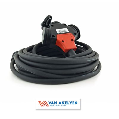 Prof Praxis - Kontactblok 3-voudig met klapdeksel  - 2P + A - 10 m kabel