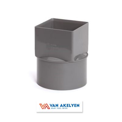 PVC - reductie vierk/rond grijs - 100/100 