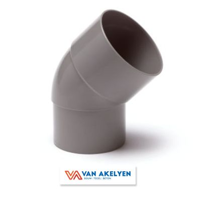 PVC RWA bocht grijs 45° - d 080 