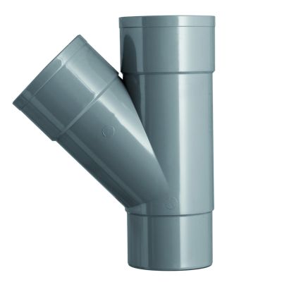 PVC RWA T-stuk grijs 45° - d 080 