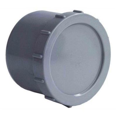 PVC - d 110 - schroefdeksel BENOR grijs 