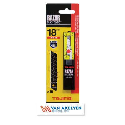 Prof Praxis - Afbreekmessen 18 x 0,5 mm RAZAR BLA CK BLADE - per 10 st