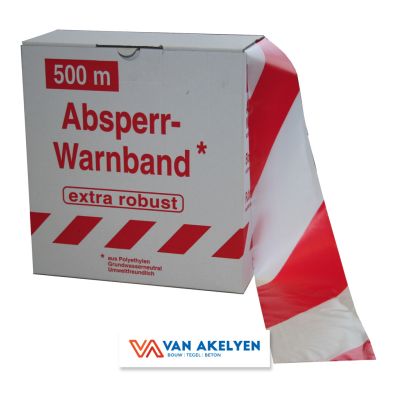 Prof Praxis - Signalisatielint EXTRA 500 m x 80 m m wit/rood