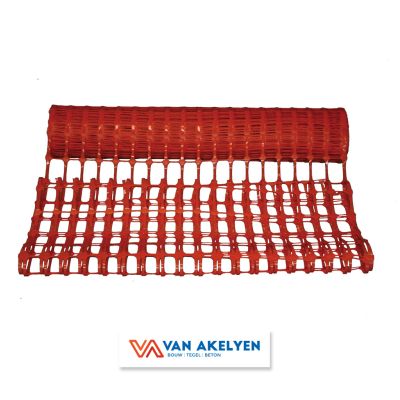 Prof Praxis - Afbakennet kunststof rood 50 m x 1  m - 150 g/ m2
