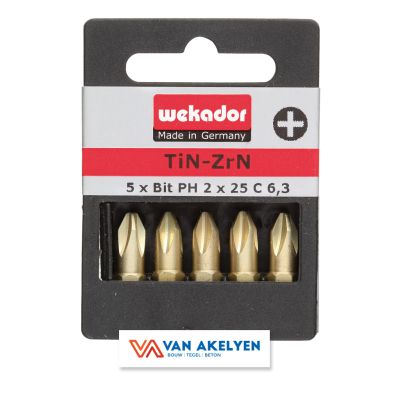 Prof Praxis - Set van 5 bits "Top Five" - ZrN-Tor sion - PH1 - 25 mm - prijs per set