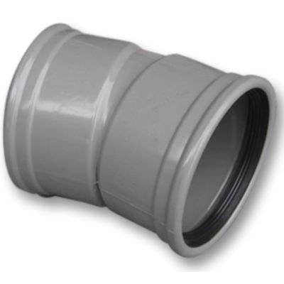 PVC - d 125 - bocht BENOR grijs - 15° m/m 