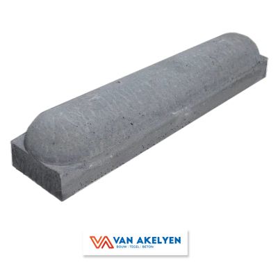 Stootband beton grijs 94x20x18 cm (biggerug) 2 x rond met haakse hoeken - Marlux
