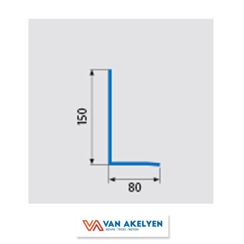 L-ijzer PG-latei - lengte 240 cm type PG-150 - profielmaat 150x80 mm