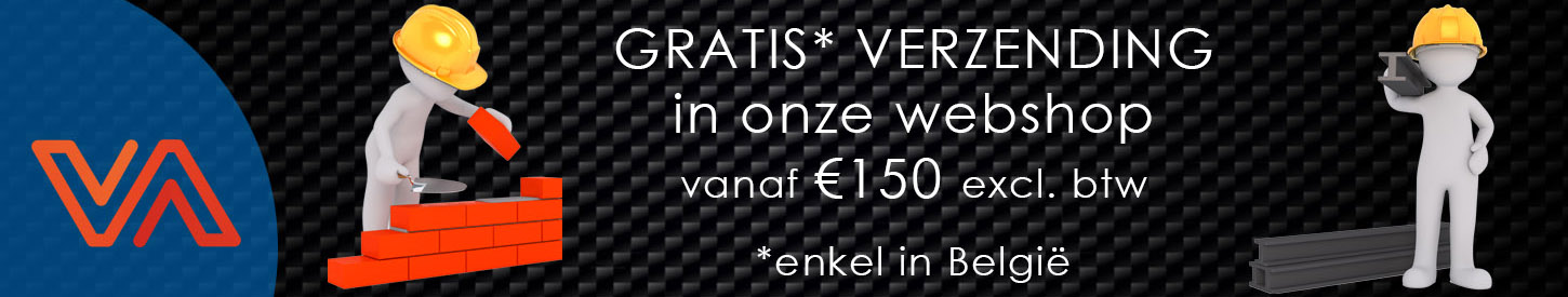 gratis verzending van bouwmaterialen in onze webshop in gans België